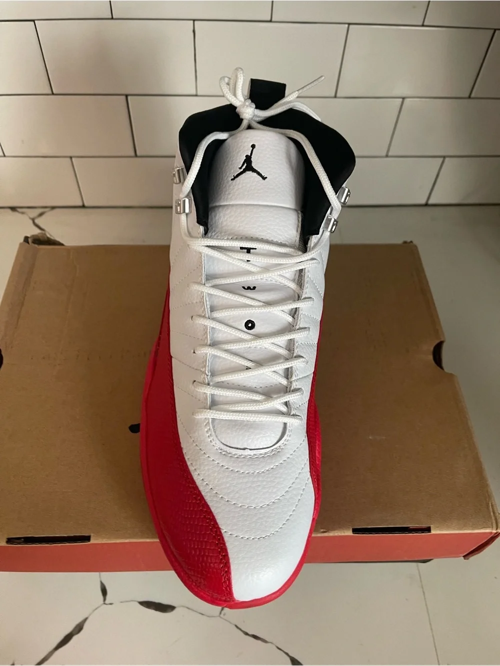 Men’s Retro 12 Cherry Size 13.